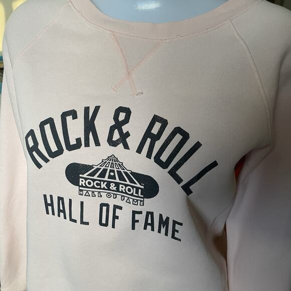 Rock & Roll Hall of Fame Cleveland Champion Barely Pink Womens Sweatshirt S 2 4 - Picture 3 of 14